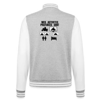 STRASSEN-MOTORRAD - College-Sweatjacke - Grau meliert/Weiß - Hinten - Marisol (170cm)