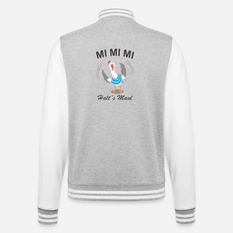 Mi Mi Mi - College-Sweatjacke - Grau meliert/Weiß