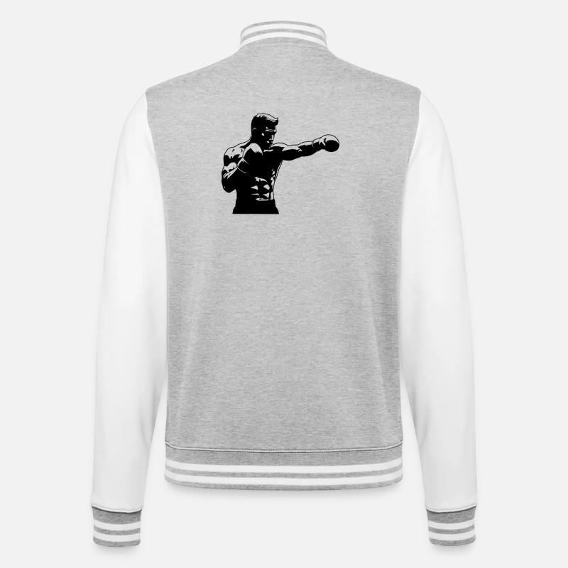 Boxer avec coup de poing - Veste Teddy - gris chiné / blanc