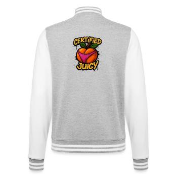 Certified Juicy - College Sweat Jacket - heather grey/white - Back - Marisol (170cm)