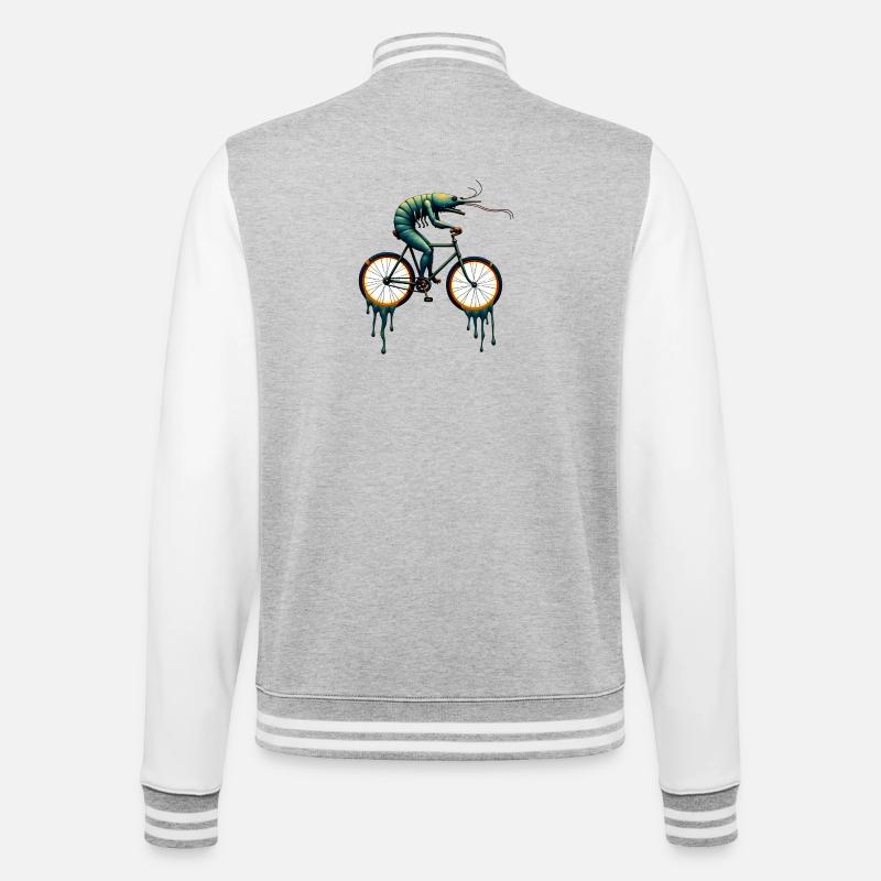 Traumhaftes Radsport-Krustentier - College-Sweatjacke - Grau meliert/Weiß