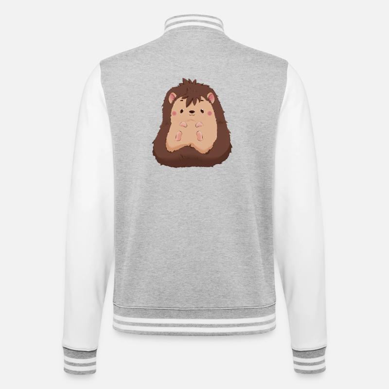 Hérisson - Veste Teddy - gris chiné / blanc