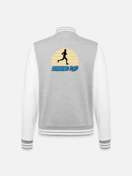 Running dad - Veste Teddy - gris chiné / blanc