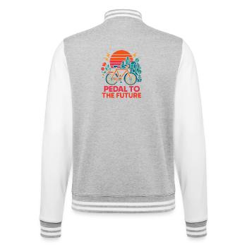 Pedal to the Future - College Sweat Jacket - heather grey/white - Back - Marisol (170cm)