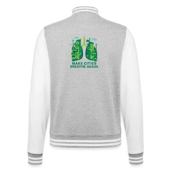 Poumons urbains - Veste Teddy - gris chiné / blanc - Dos - Marisol (170cm)