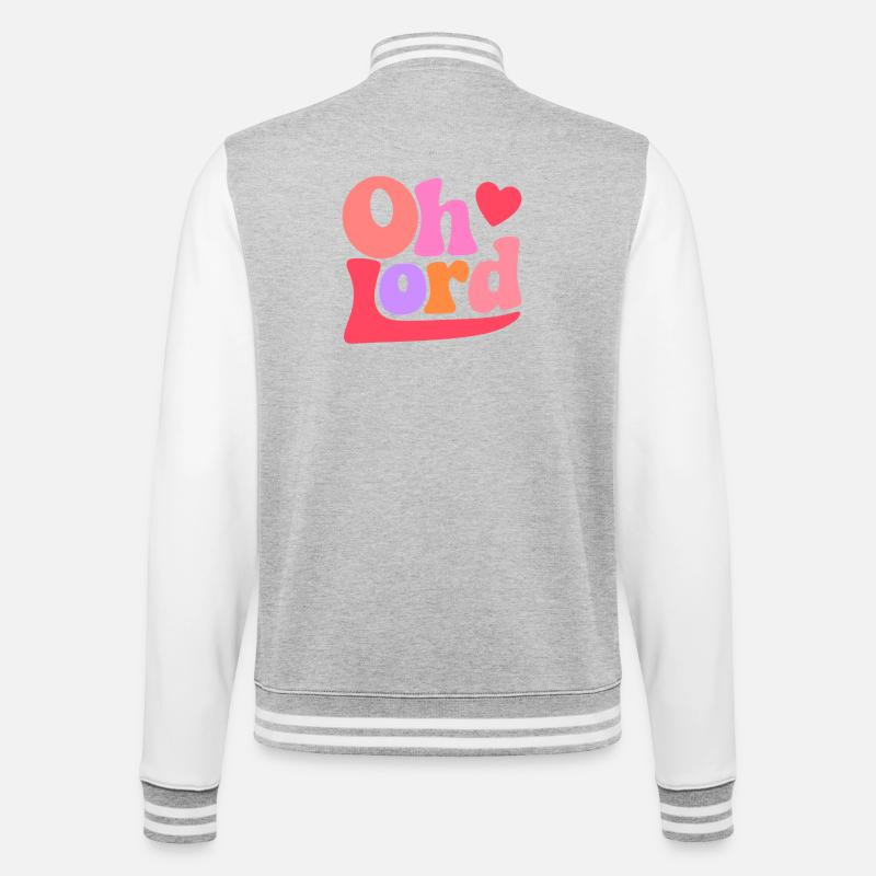 Oh Lord - College Sweat Jacket - heather grey/white