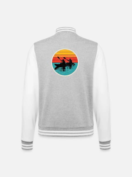 Sunset Kayak Duo Circle - College Sweat Jacket - heather grey/white