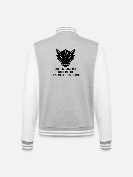 Generated by the Basilisk - College Sweat Jacket - heather grey/white