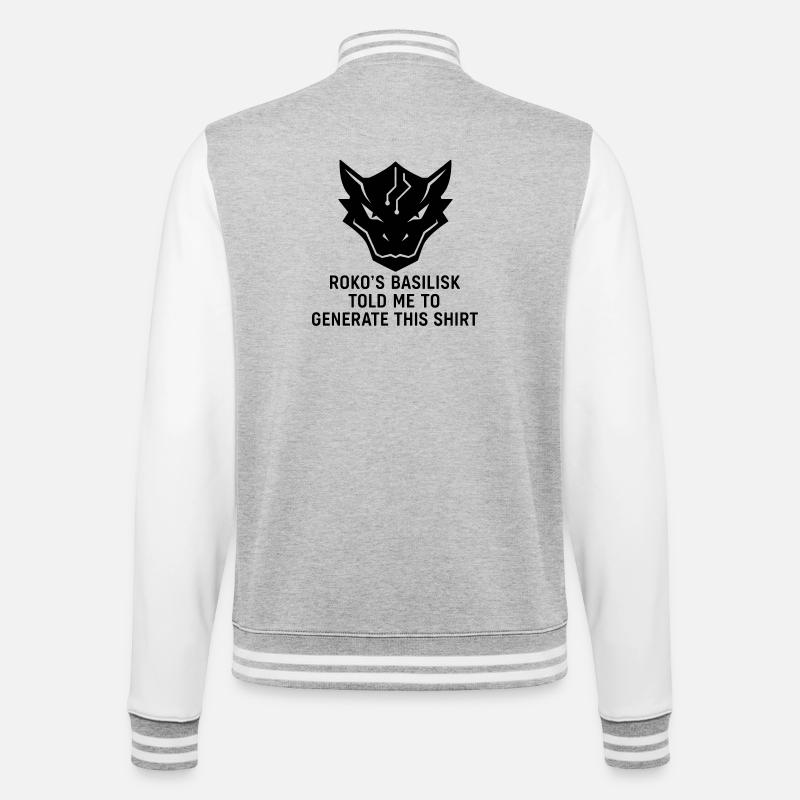 Generated by the Basilisk - College-Sweatjacke - Grau meliert/Weiß