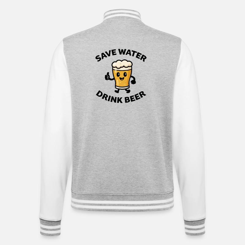 Save Water Vector - College Sweat Jacket - heather grey/white