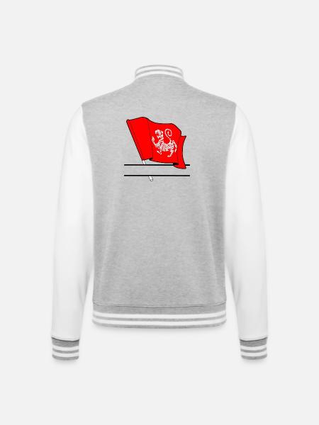 Flagge mit Shotokan Karate mit Platz frei - College-Sweatjacke - Grau meliert/Weiß