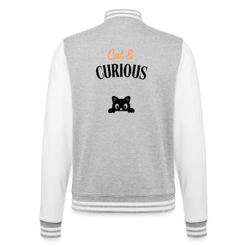 Cat and curious - College Sweat Jacket - heather grey/white - Back - Marisol (170cm)