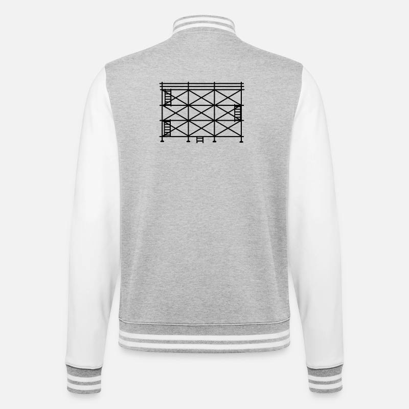 Scaffolding silhouette, construction scaffolding - College Sweat Jacket - heather grey/white