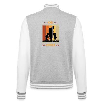 Bester Papa Der Welt Geschenke Weihnachten - College-Sweatjacke - Grau meliert/Weiß - Hinten - Marisol (170cm)