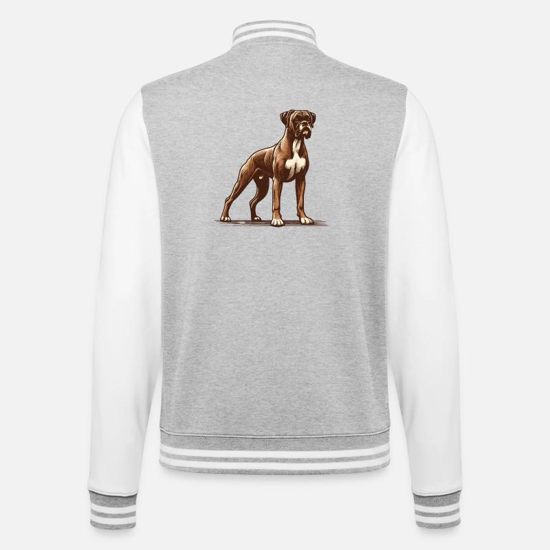 Boxer - College Sweat Jacket - heather grey/white
