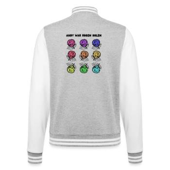 Andy war Rosen holen - College-Sweatjacke - Grau meliert/Weiß - Hinten - Marisol (170cm)