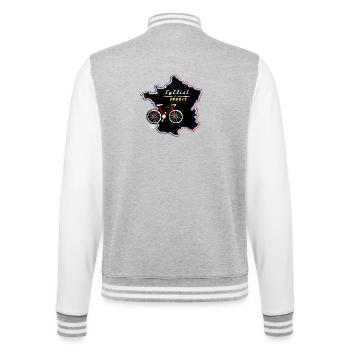 Le Tour - College-Sweatjacke - Grau meliert/Weiß - Hinten - Marisol (170cm)