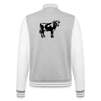 Shadow dairy cow standing – transparent SVG boerderi - College Sweat Jacket - heather grey/white - Back - Marisol (170cm)