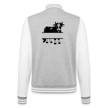 Kuh-Silhouette mit Textraum – Farm Shirt - College-Sweatjacke - Grau meliert/Weiß - Hinten - Marisol (170cm)