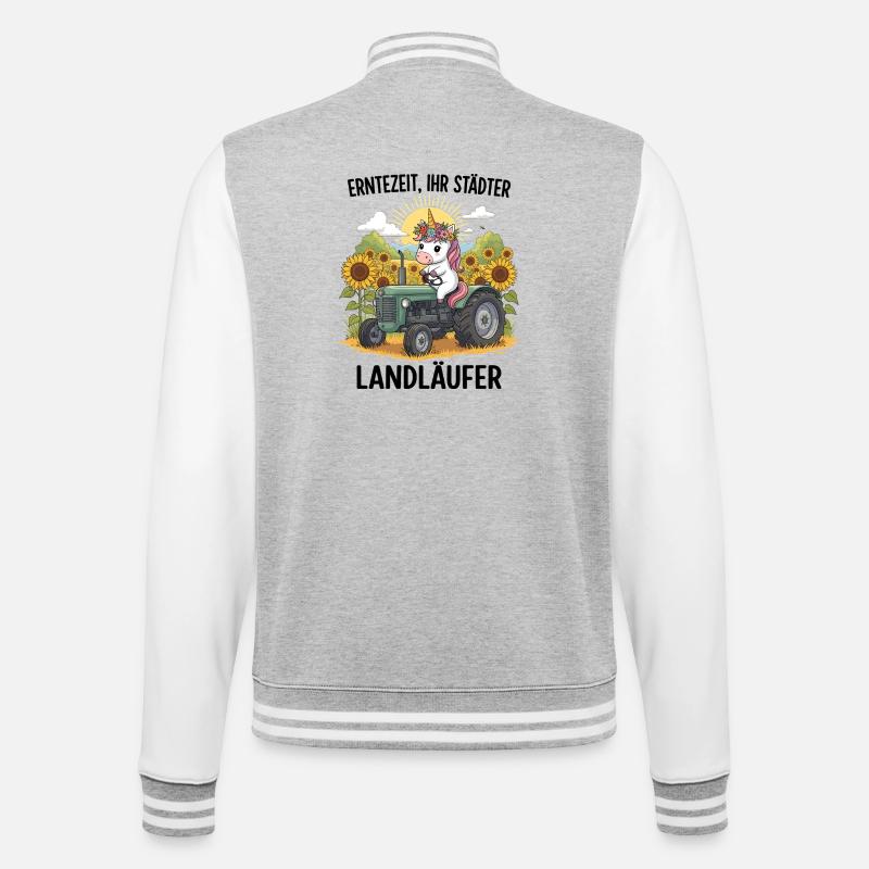 Erntezeit Landläufer - College-Sweatjacke - Grau meliert/Weiß