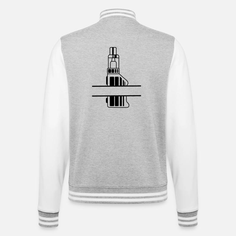 Vape silhouette with text box - College Sweat Jacket - heather grey/white