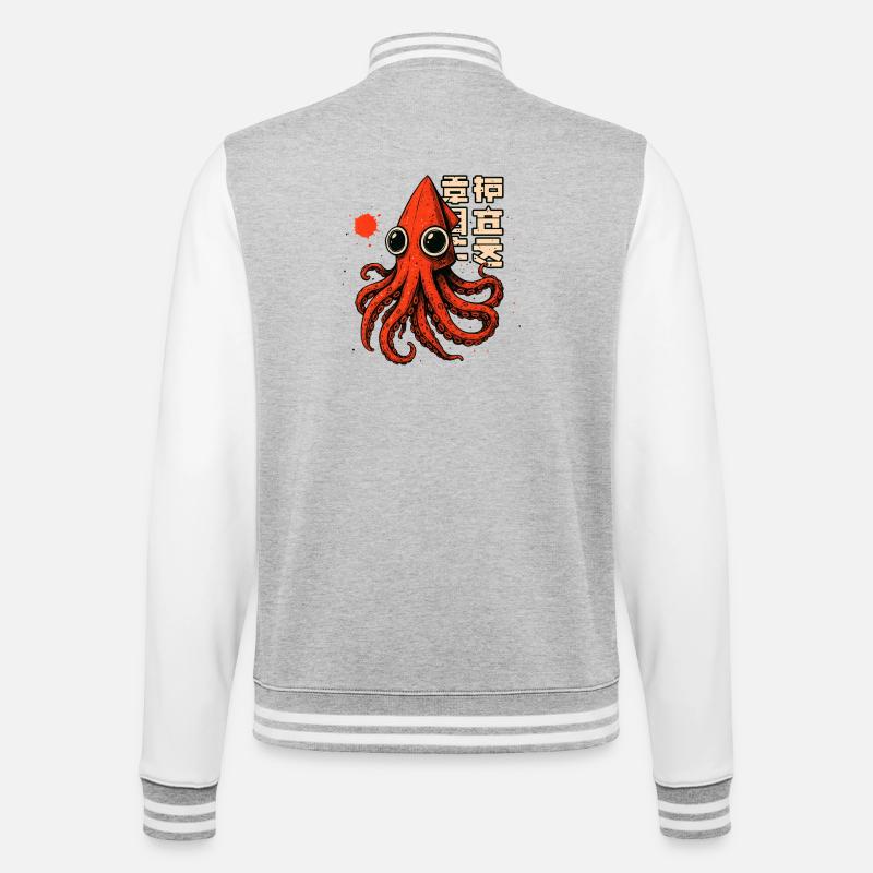SQUID TSHIRT - College Sweat Jacket - heather grey/white