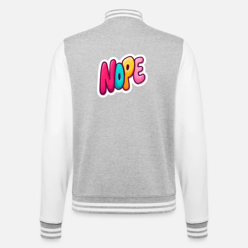 Nope - College Sweat Jacket - heather grey/white