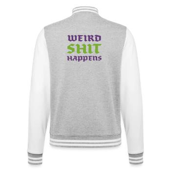Weird Shit Happens - College Sweat Jacket - heather grey/white - Back - Marisol (170cm)