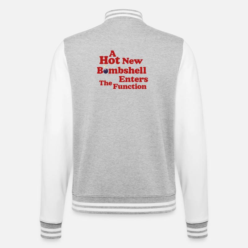 Bombshell at the Function - College-Sweatjacke - Grau meliert/Weiß