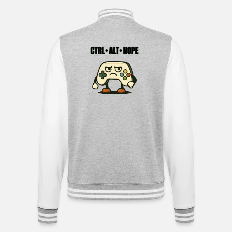 CTRL ALT NOPE Controller Meme - College Sweat Jacket - heather grey/white