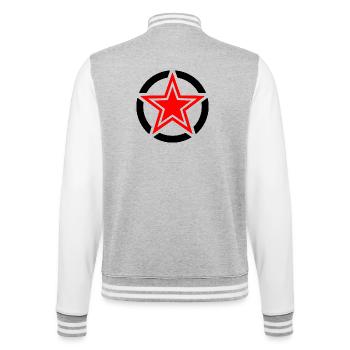 Étoile brisée rouge - Veste Teddy - gris chiné / blanc - Dos - Marisol (170cm)