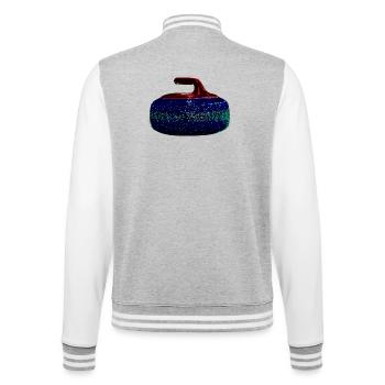 Curling rocks! - College Sweat Jacket - heather grey/white - Back - Marisol (170cm)