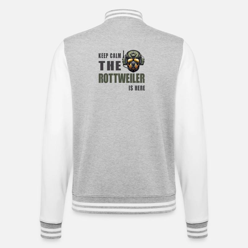 Rottweiler – Conception Keep Calm - Veste Teddy - gris chiné / blanc
