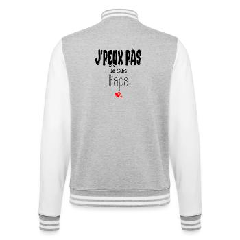 J'Peux Pas Je suis Papa - Veste Teddy - gris chiné / blanc - Dos - Marisol (170cm)