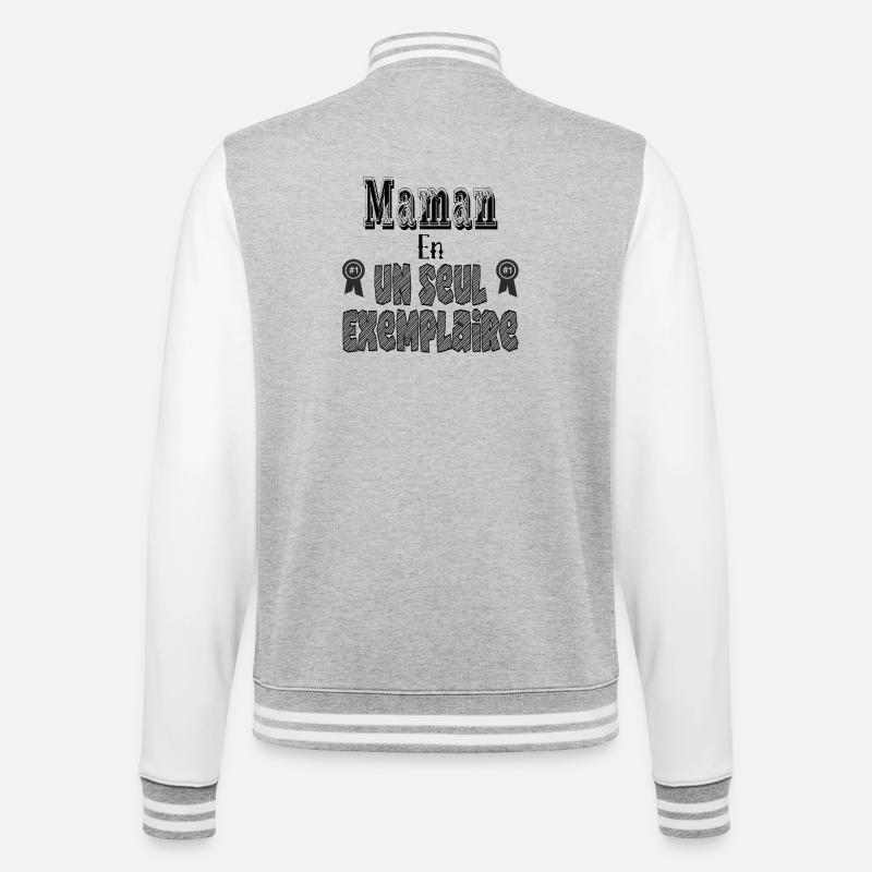 Maman En Un Seul Exemplaire - Veste Teddy - gris chiné / blanc