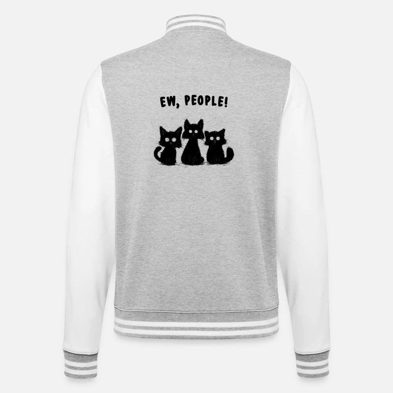 ew people - College-Sweatjacke - Grau meliert/Weiß