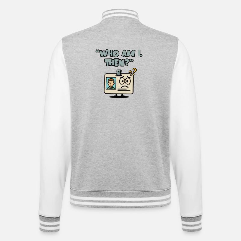 Wer bin ich dann? - College-Sweatjacke - Grau meliert/Weiß