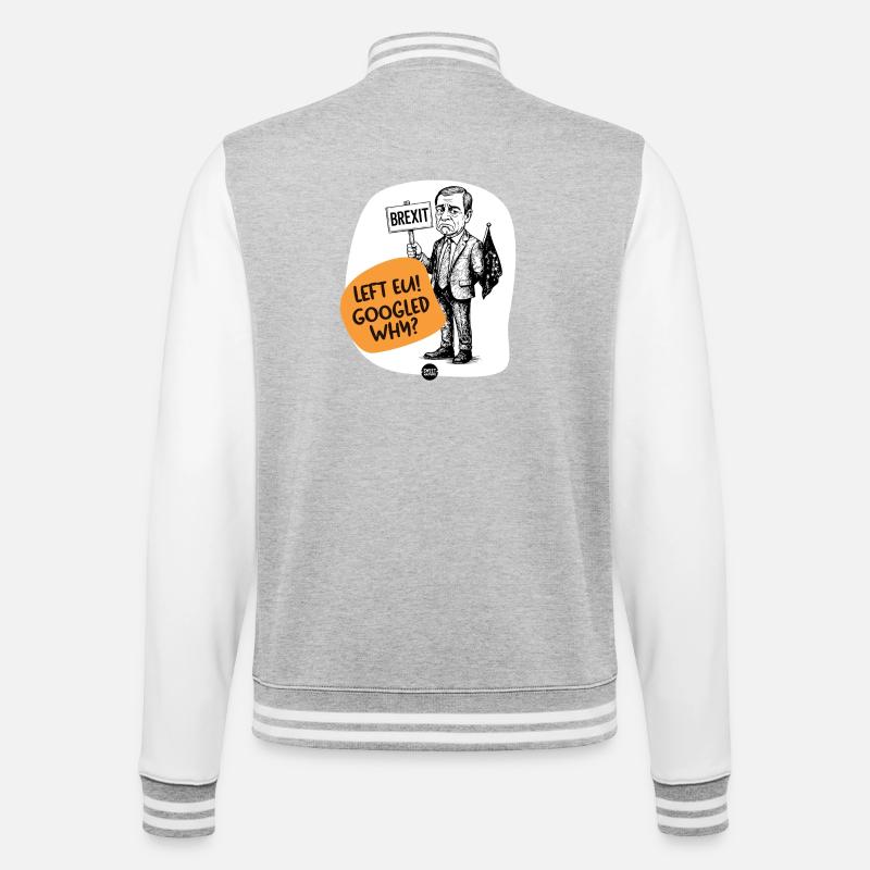 Exit-Regret-Syndrom - College-Sweatjacke - Grau meliert/Weiß