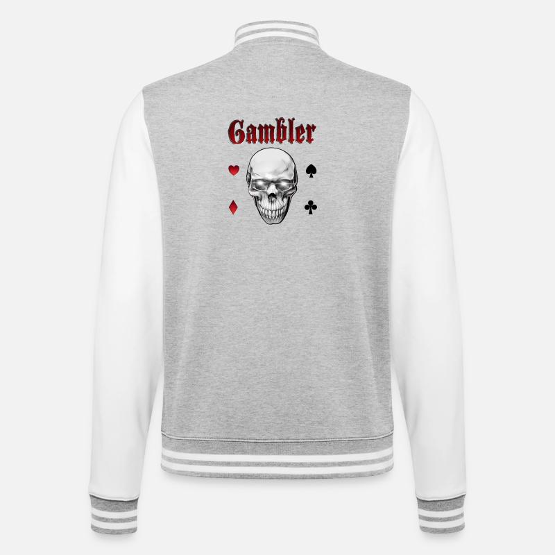 Spieler - College-Sweatjacke - Grau meliert/Weiß