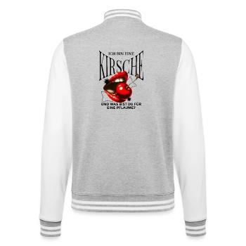 Lustiger Kirsche Spruch Sarkastisches Fun Geschenk - College-Sweatjacke - Grau meliert/Weiß - Hinten - Marisol (170cm)