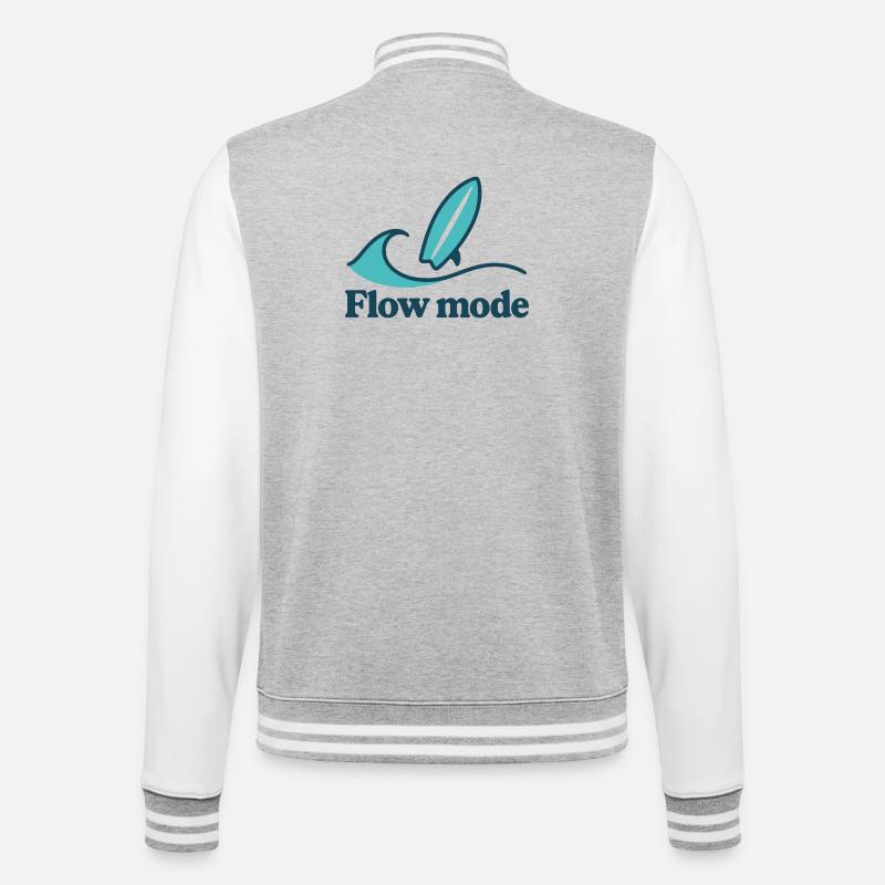 Flow Mode - College-Sweatjacke - Grau meliert/Weiß