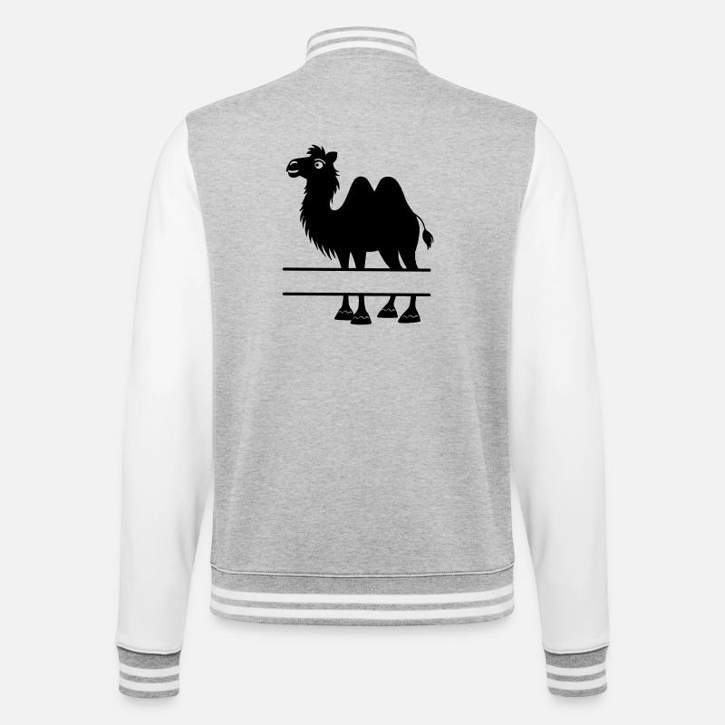 Camel Shadow with Name Box - College Sweat Jacket - heather grey/white