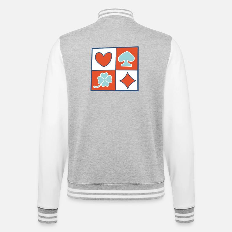 Checkerboard 2 by helfspawn - College Sweat Jacket - heather grey/white