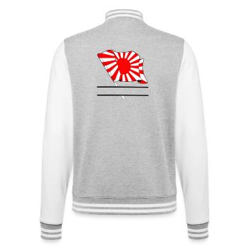 Rising Sun with Namespace - College Sweat Jacket - heather grey/white - Back - Marisol (170cm)