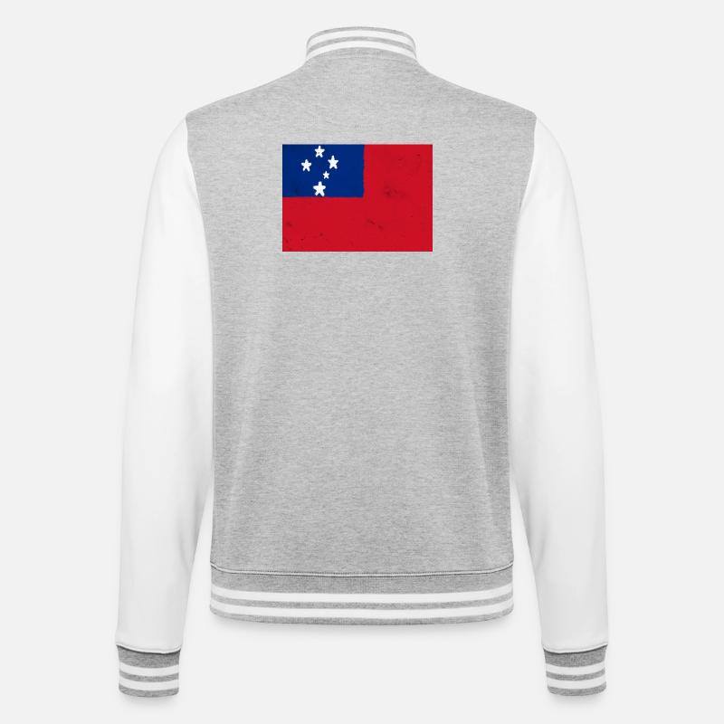 Drapeau des Samoa - Veste Teddy - gris chiné / blanc