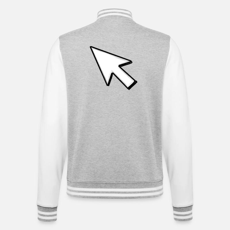 Cursor: Click mich! - College-Sweatjacke - Grau meliert/Weiß
