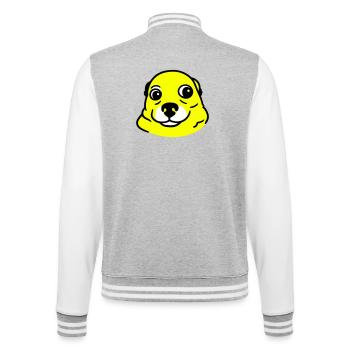 Anxious Dog in Pop Art Style - College Sweat Jacket - heather grey/white - Back - Marisol (170cm)