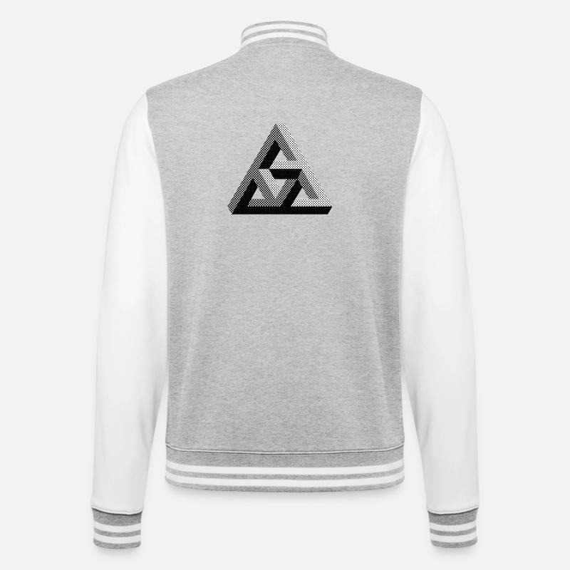 Optical Illusions Design Triangle - College Sweat Jacket - heather grey/white