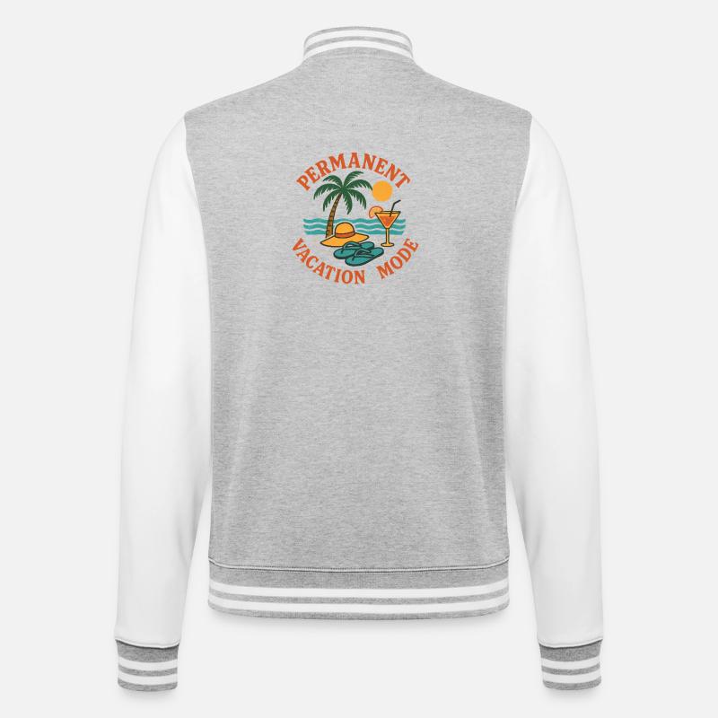 Permanent Vacation Retro Mode - College Sweat Jacket - heather grey/white