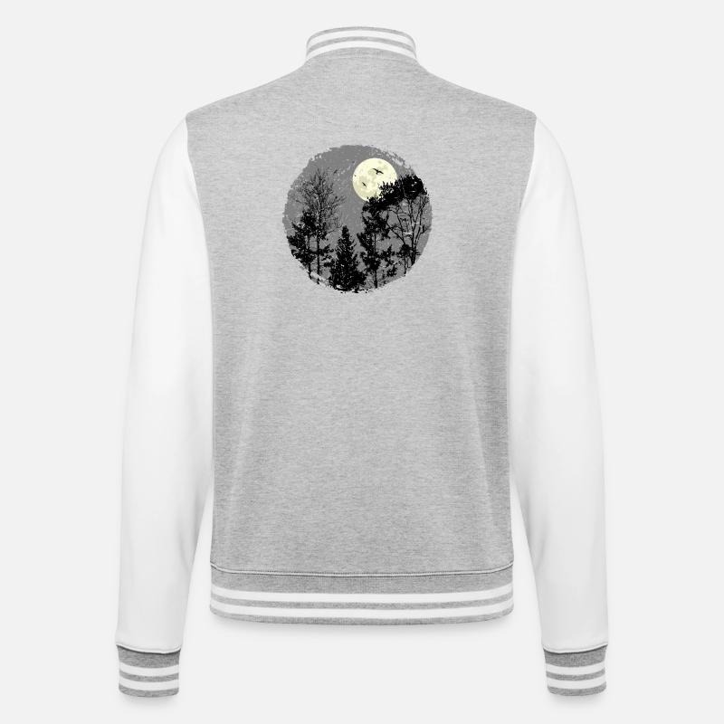 Heilige Nachtwaldszene - College-Sweatjacke - Grau meliert/Weiß
